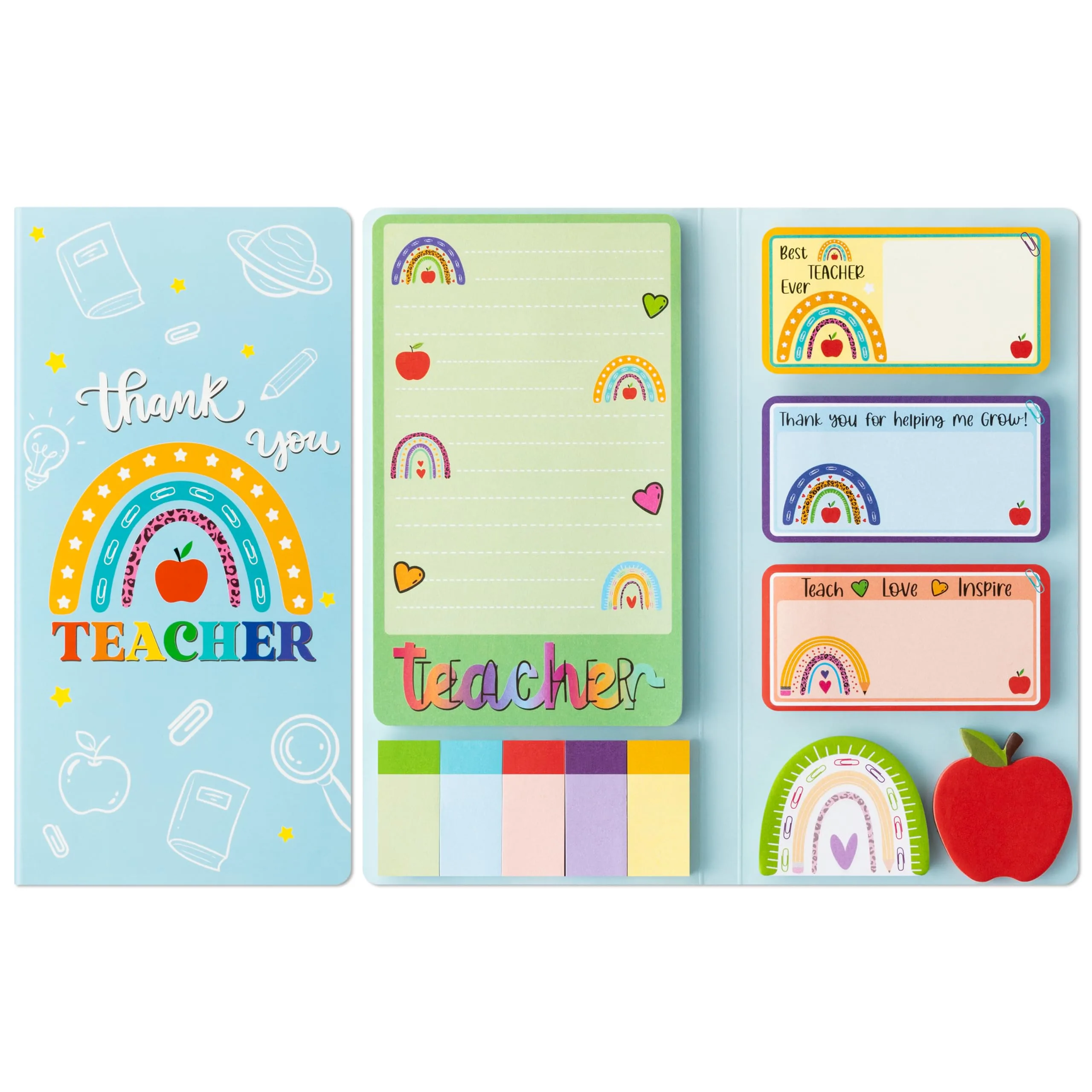 Xqumoi Boho Rainbow Teacher Sticky Notes Set (550 Sheets) | Practical & Pretty Teacher Appreciation Gift - main product image