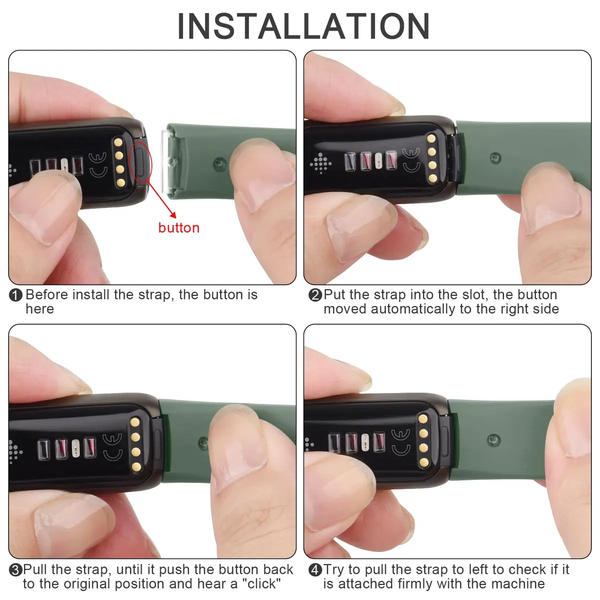 AK Sport Band for Fitbit Luxe Large (Avocado Green) | Soft Silicone Replacement Strap - view 3
