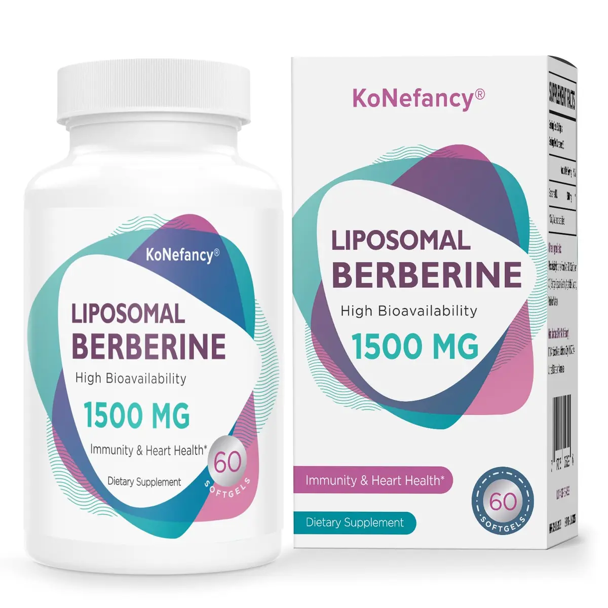 KoNefancy Liposomal Berberine Supplement 1500mg | Third Party Tested, 60 Softgels for Heart & Metabolic Support - main product image