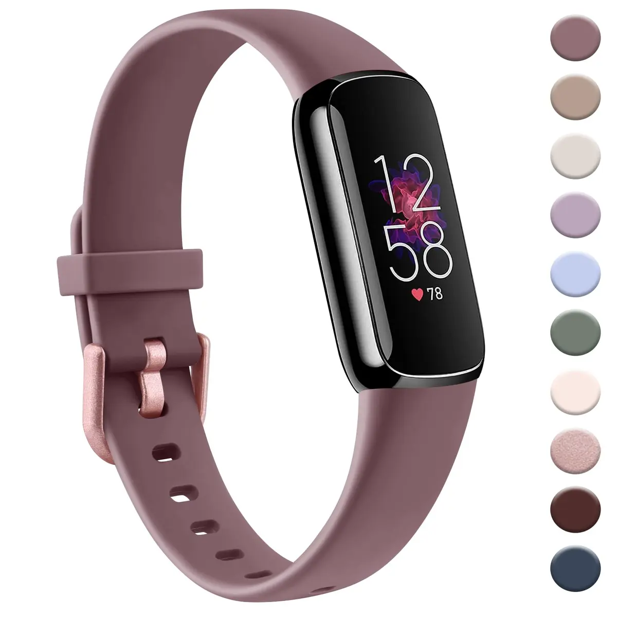 AK Sport Band for Fitbit Luxe Large Smoke Violet | Soft Silicone Replacement Strap - main product image