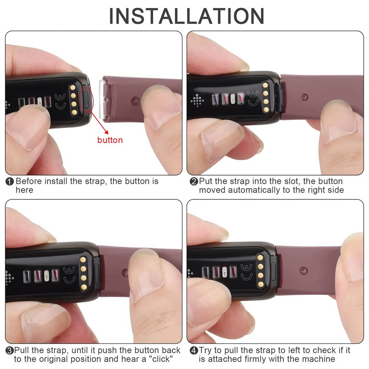 AK Sport Band for Fitbit Luxe Large Smoke Violet | Soft Silicone Replacement Strap - view 3