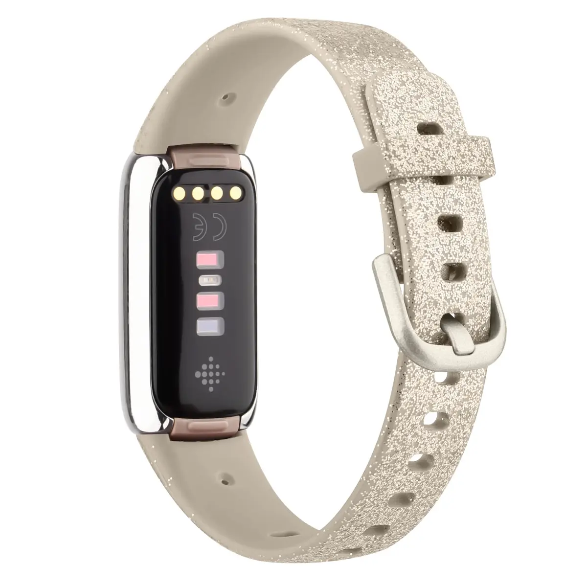 AK Sport Band Compatible with Fitbit Luxe, Large Glistening Champagne Gold | Silicone Replacement Strap - view 3