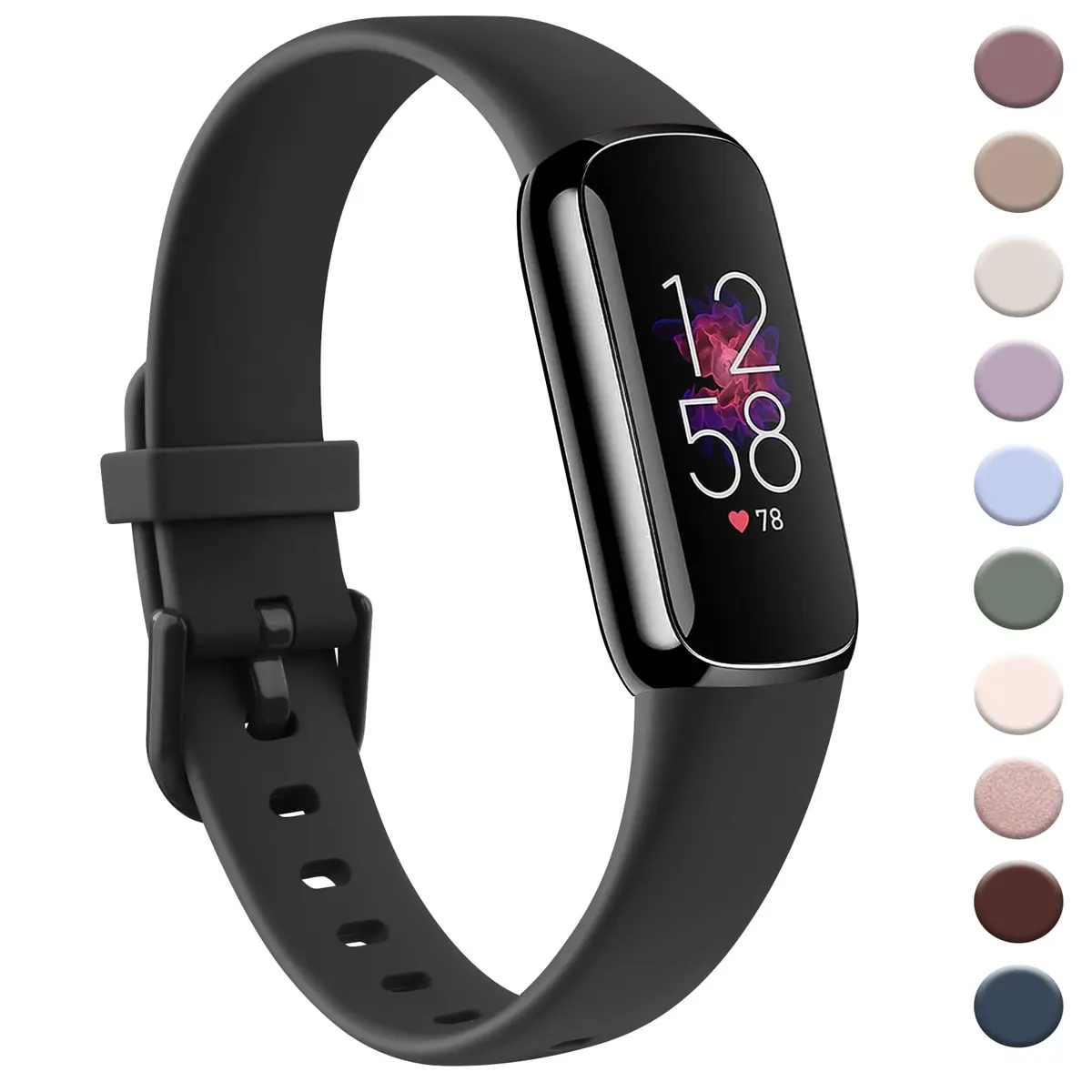 AK Sport Band for Fitbit Luxe, Soft Silicone Replacement Strap (Small, Black) | Lightweight & Water-Resistant - main product image