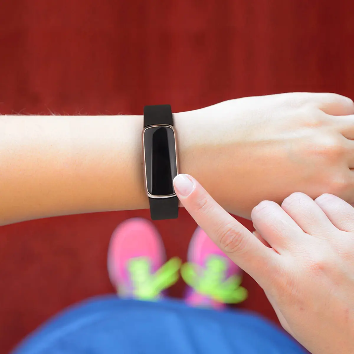 AK Sport Band for Fitbit Luxe, Soft Silicone Replacement Strap (Small, Black) | Lightweight & Water-Resistant - view 6