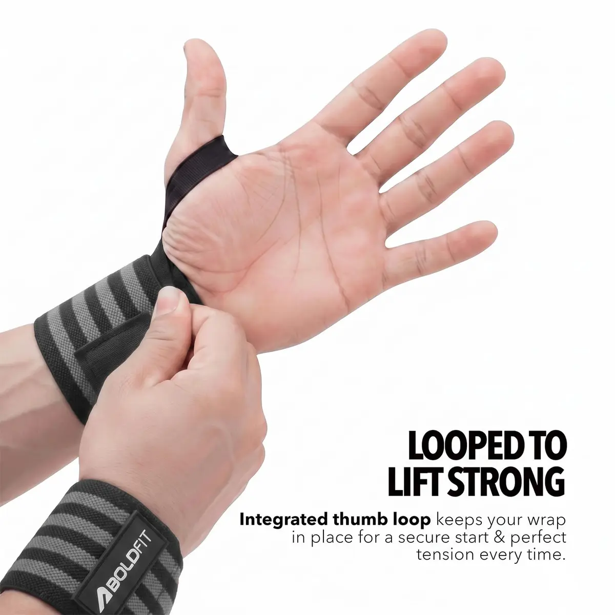 Boldfit Nylon Wrist Support for Men Women with Thumb Straps | Gym & Weightlifting Accessory - view 7