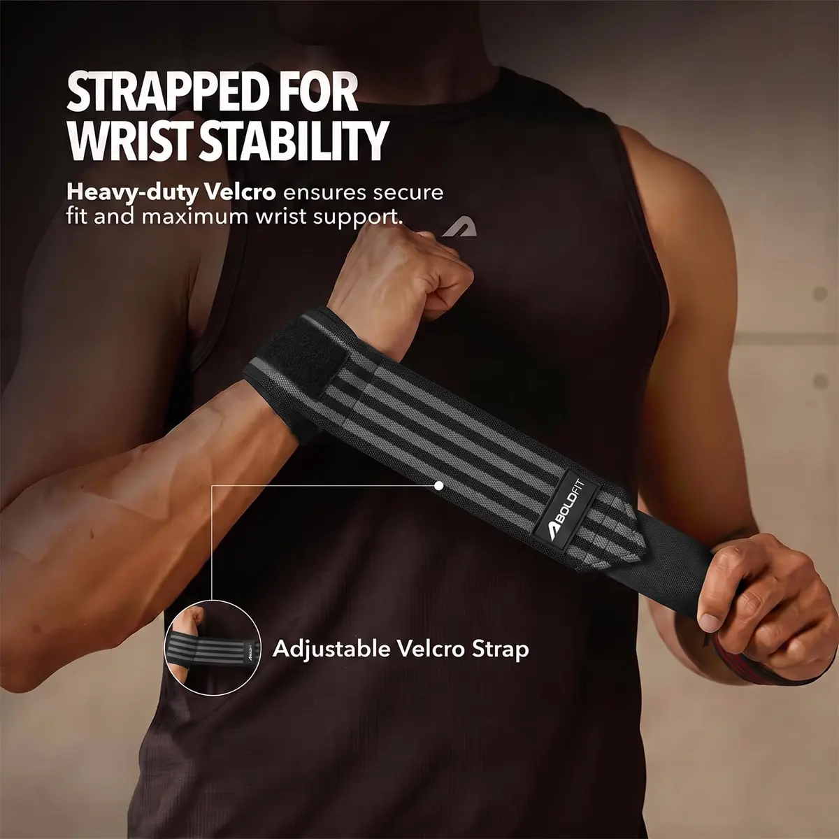Boldfit Nylon Wrist Support for Men Women with Thumb Straps | Gym & Weightlifting Accessory - view 3
