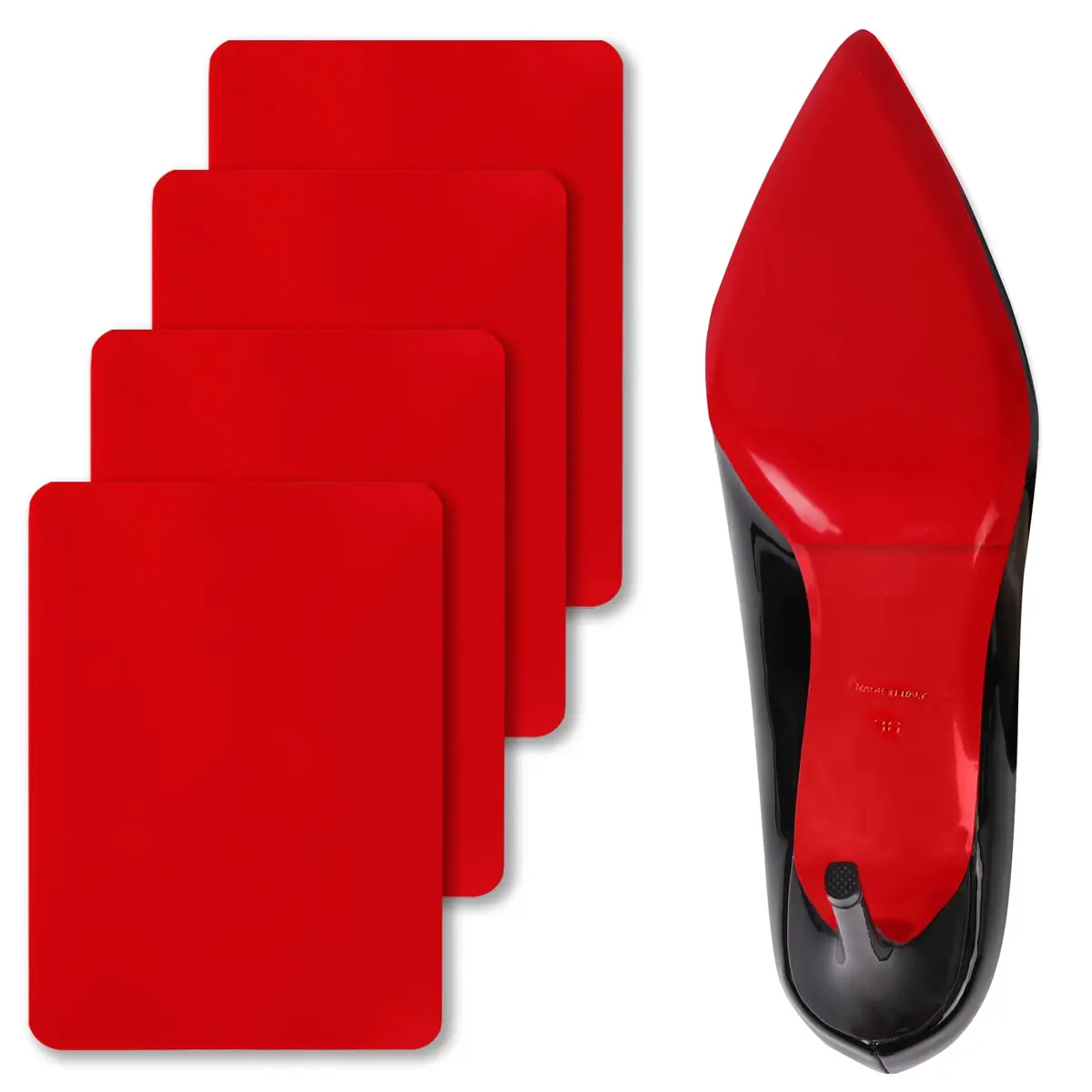Ashoesert Red Bottom Shoe Sole Protector 15.2cm x 11.4cm (6"x4.5") | Non-Slip Traction for Christian Louboutin Heels - main product image