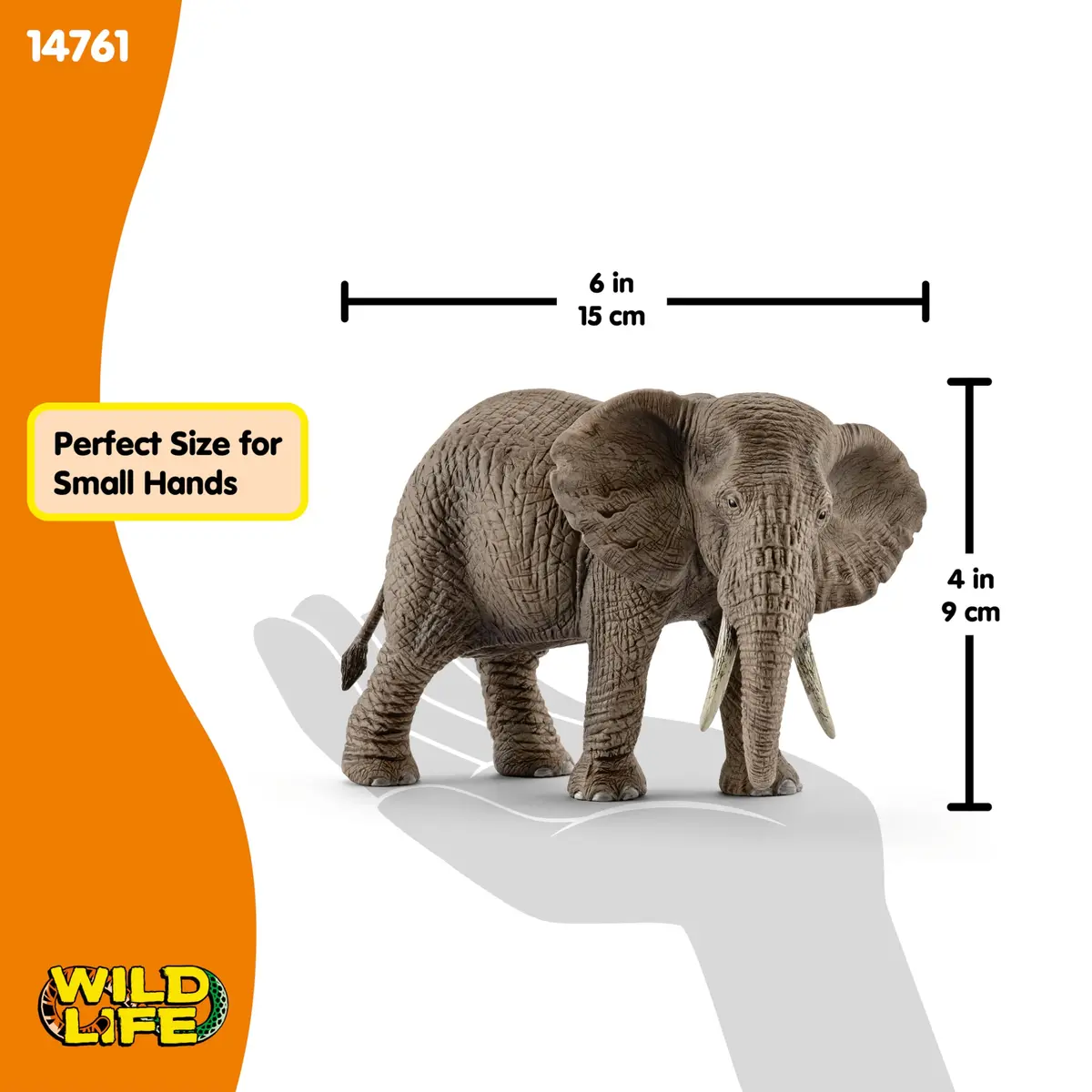 Schleich African Elephant Female Figurine 14.5 cm (5.7 inches) | Realistic Wildlife Toy for Kids Ages 3+ - view 6