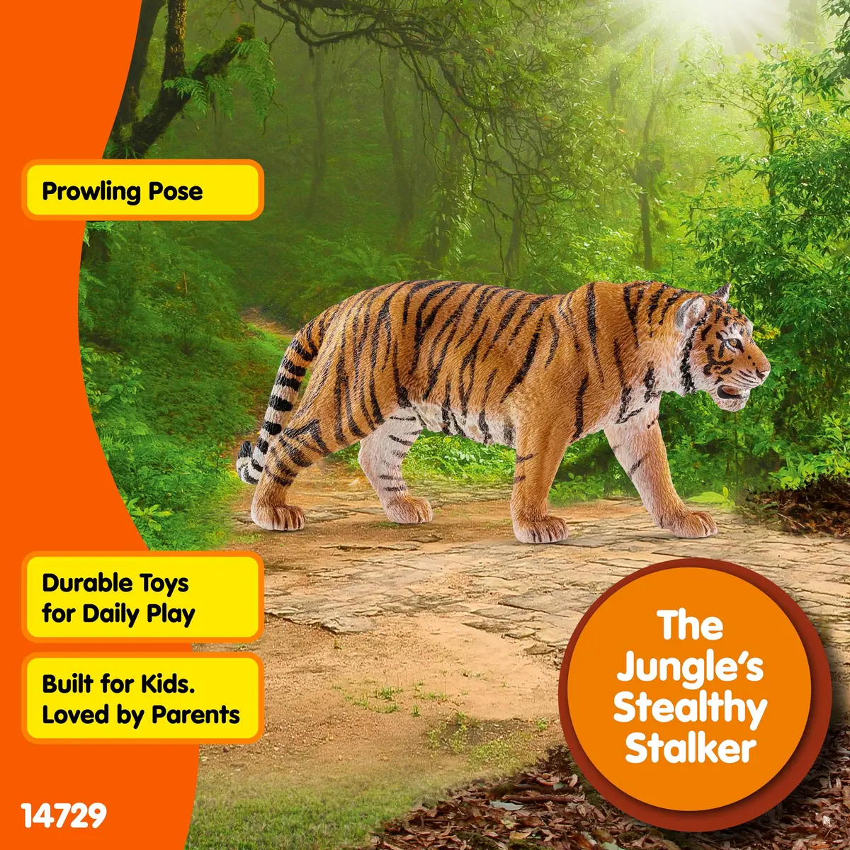 Schleich Wild Life Realistic Tiger Figurine Toy 14729 | Kids Ages 3+ Jungle Safari Play - view 5