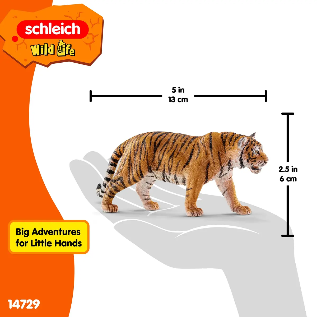 Schleich Wild Life Realistic Tiger Figurine Toy 14729 | Kids Ages 3+ Jungle Safari Play - view 4