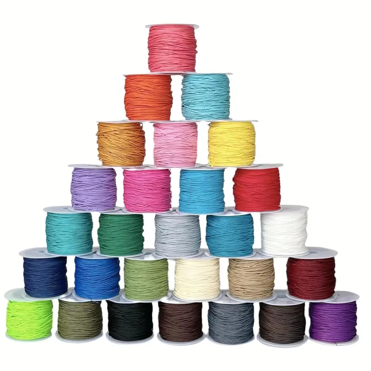Phinicco 30 Colors 1mm Waxed Polyester Cord Bracelet Cord 685m (2250 ft) | Durable & Waterproof for Jewelry Making - main product image
