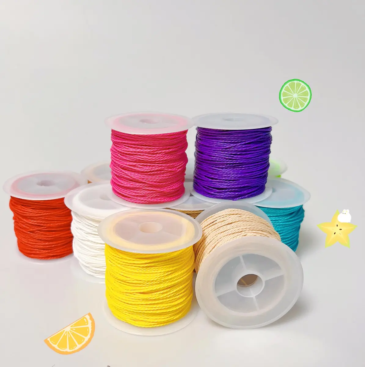 Phinicco 30 Colors 1mm Waxed Polyester Cord Bracelet Cord 685m (2250 ft) | Durable & Waterproof for Jewelry Making - view 6