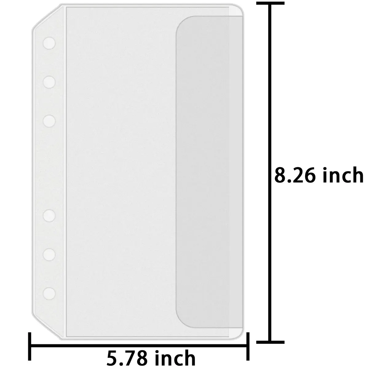 Antner A5 Binder Pockets Zipless 6-Hole Planner Inserts 12 Pieces | Clear PVC, Waterproof, Budgeting Organizer - view 2