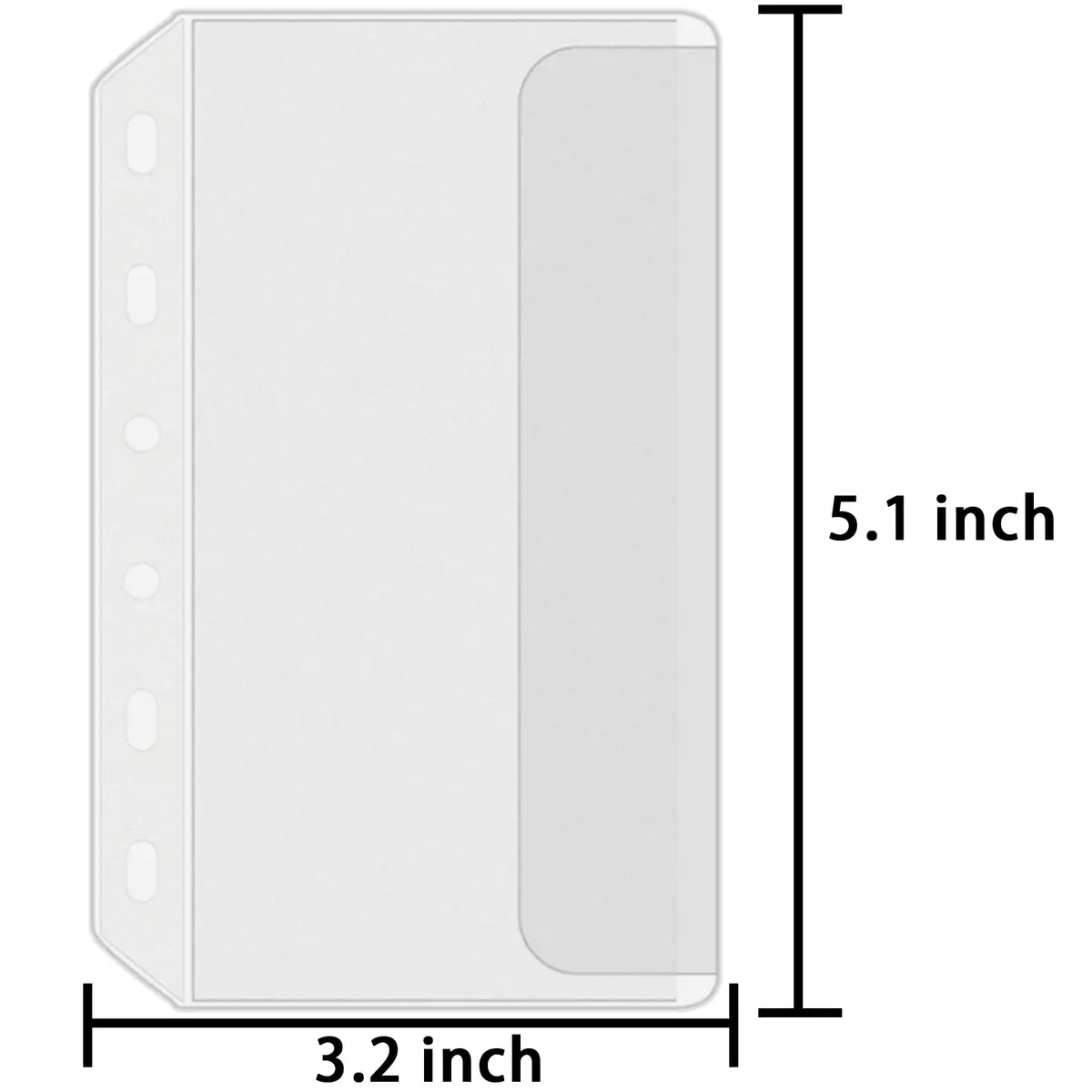 Antner A7 Binder Pockets Zipless Cash Envelopes 12-Pack | 6-Hole Punched Clear PVC Organizer - view 2