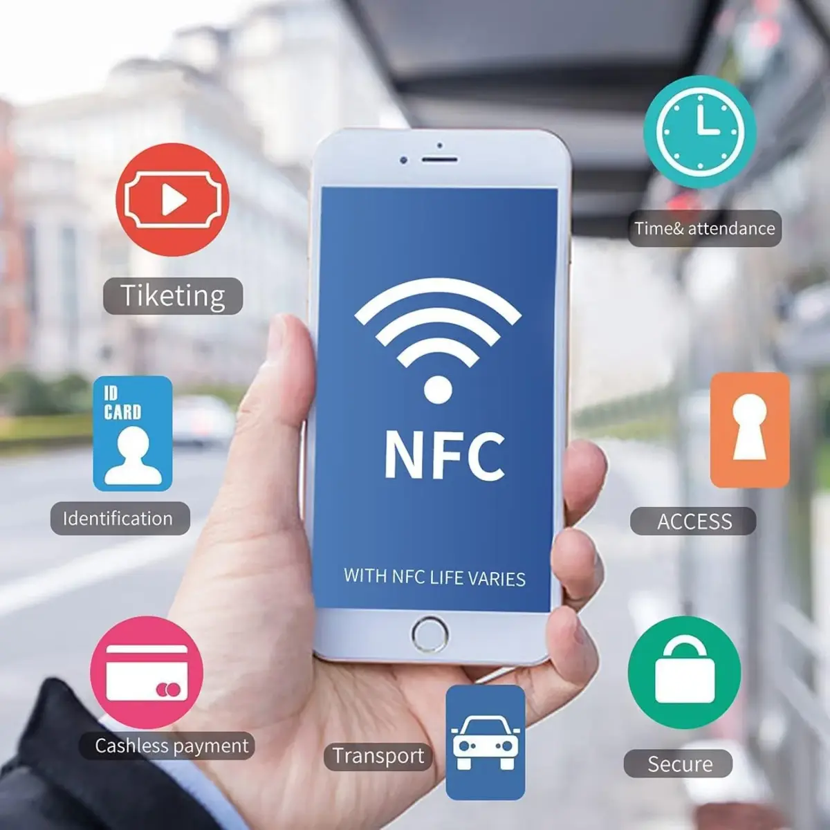 sanpopo NTAG215 NFC Cards with Adhesive, 50 Round Stickers (25mm) | Compatible with TagMo & NFC Phones - view 5