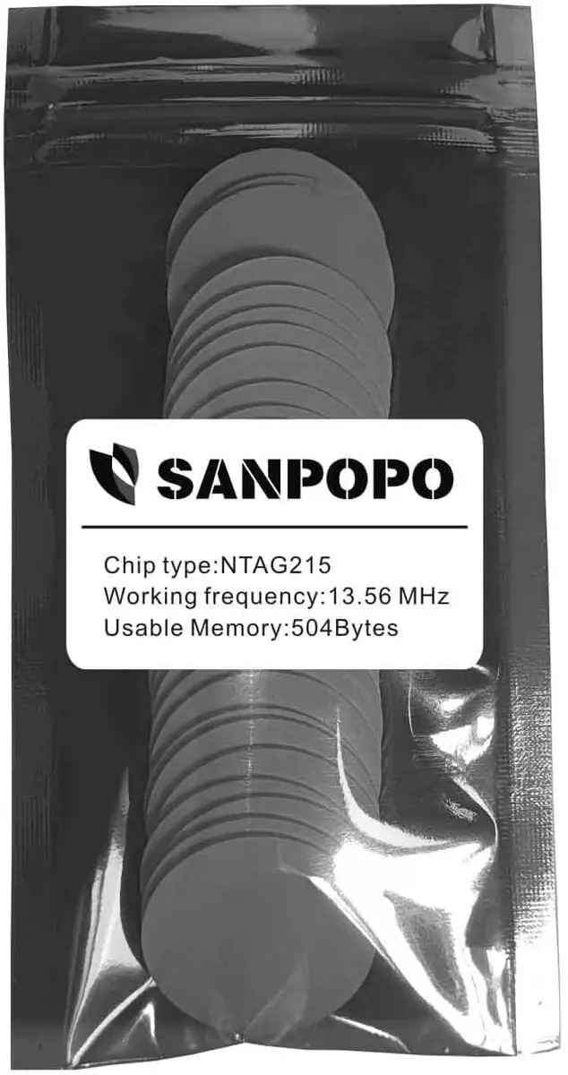 sanpopo NFC Coin Cards 30 pcs | Waterproof PVC, 25mm Diameter, Compatible with TagMo - view 7