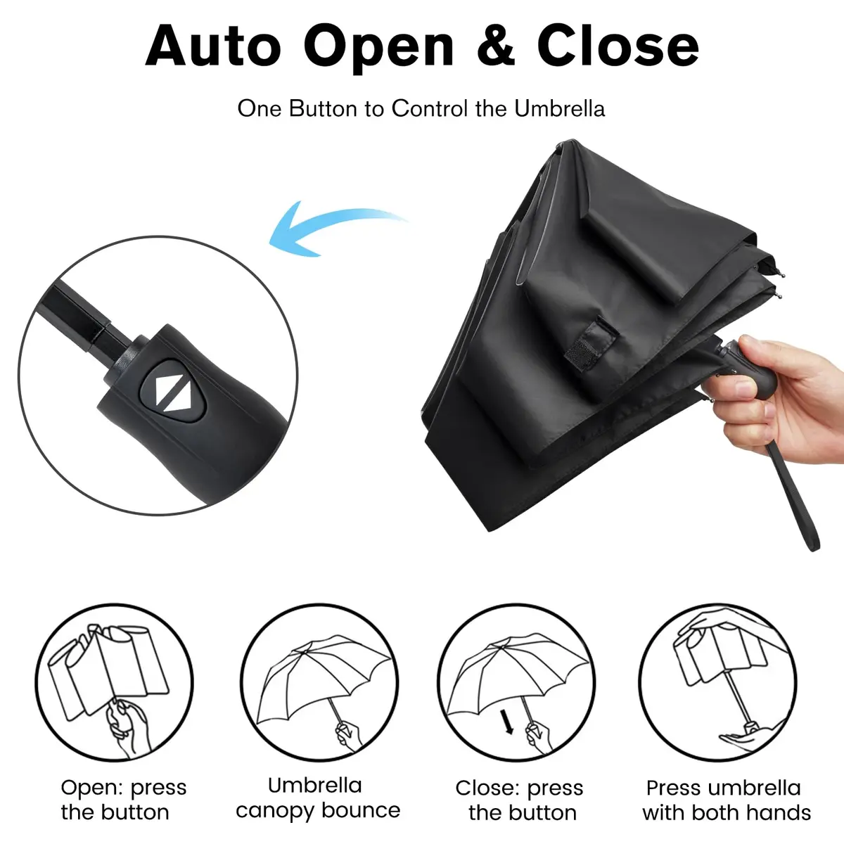 G4Free 40 Inch Travel Compact Umbrella UV Protection Lightweight Waterproof - view 7