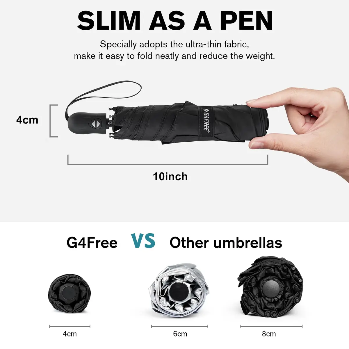 G4Free 40 Inch Travel Compact Umbrella UV Protection Lightweight Waterproof - view 2