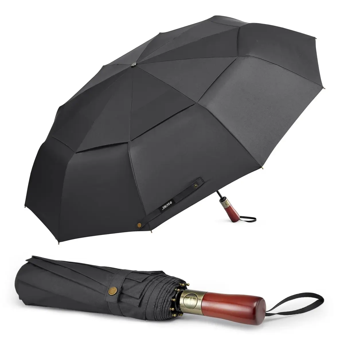 G4Free 54 Inch Large Windproof Golf Umbrella Compact Umbrellas for Rain | Automatic Open Close, Wood Handle, 2-Person Coverage - main product image