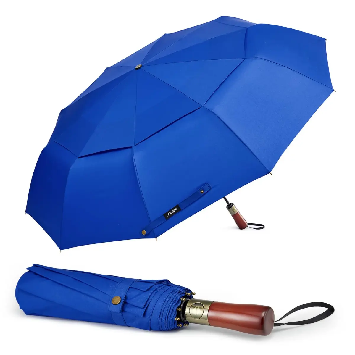 G4Free 54 Inch Large Golf Umbrella Compact for Rain & Sun | Windproof Double Canopy, Automatic Open Close, Wood Handle - main product image