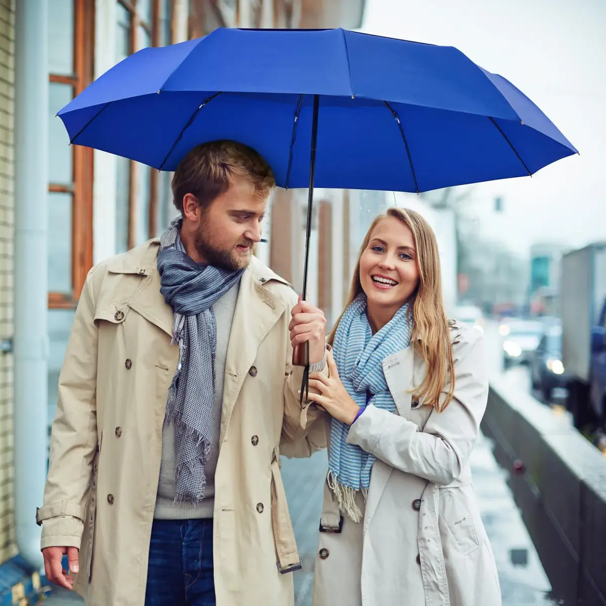 G4Free 54 Inch Large Golf Umbrella Compact for Rain & Sun | Windproof Double Canopy, Automatic Open Close, Wood Handle - view 7