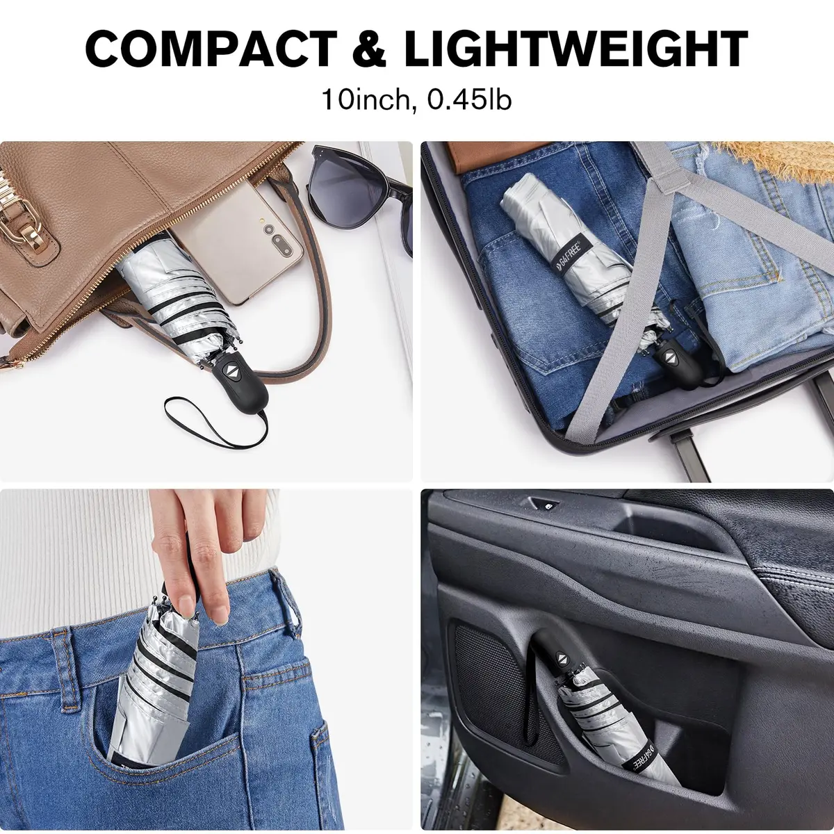G4Free 40 Inch Compact Folding Umbrella UPF 50+ UV Protection | Lightweight Automatic Open Close - view 6