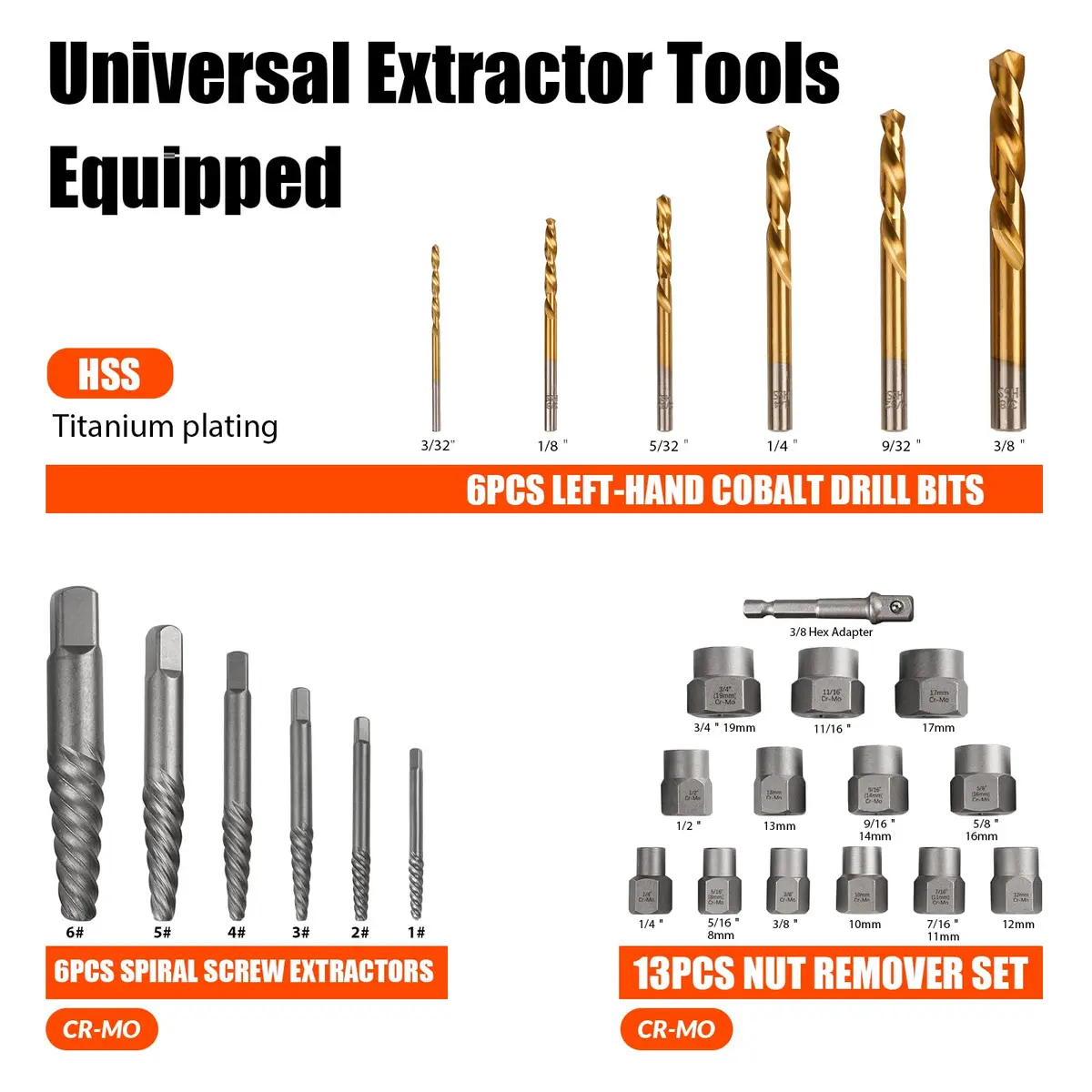 coobeast 26Pcs Bolt Extractor Kit,Left Hand Drill Bit,Easy Out Screw Bolt Extractor | Heavy Duty, Durable & Versatile - view 2