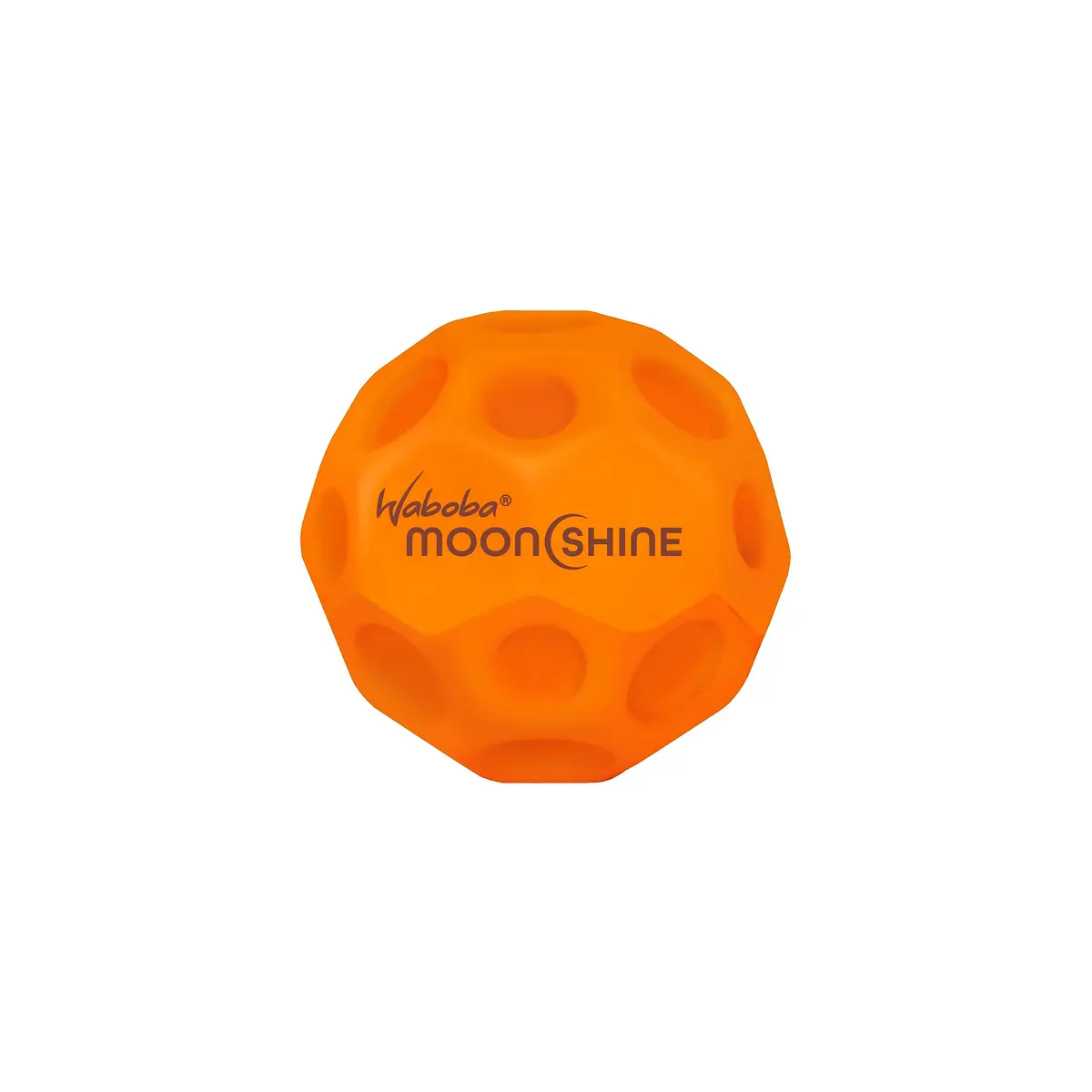 Waboba Moonshine Light Up Moon Ball, Orange, 60mm (2.36in) | Bounces High with Light-Up Pop - main product image