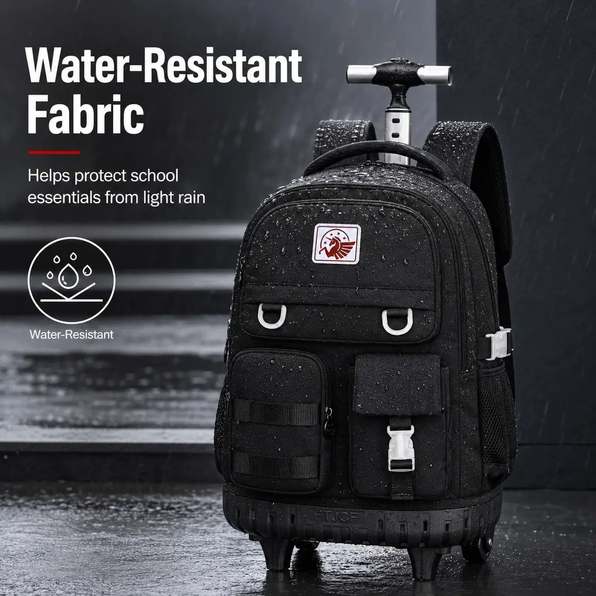 WZLVO 3PCS Rolling Backpack for Girls & Women | Durable Water-Resistant School & Travel Bag (19" High) - view 3