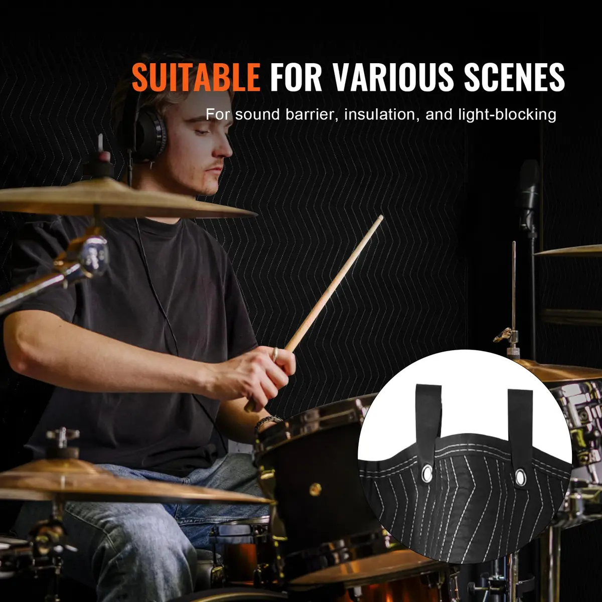 VEVOR Sound Dampening Blanket 244 x 203 cm (96" x 80") | Acoustic Noise Blocking for Studio & Moving - view 6