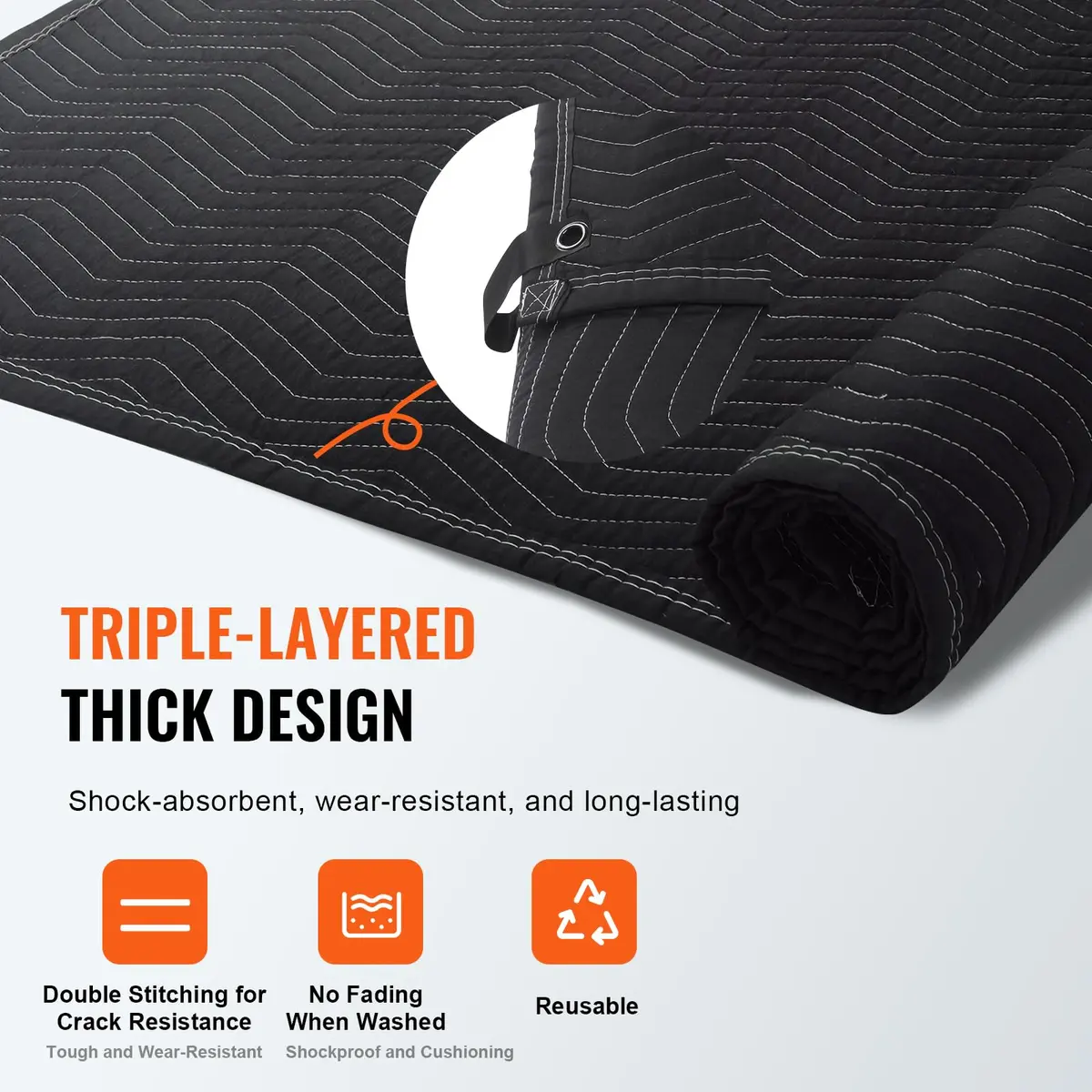 VEVOR Sound Dampening Blanket 244 x 203 cm (96" x 80") | Acoustic Noise Blocking for Studio & Moving - view 3