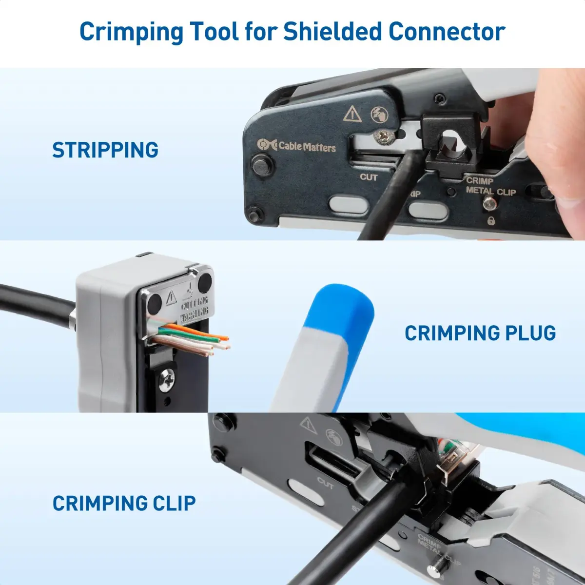 Cable Matters All-In-One Modular Ethernet Crimping Tool Cat 8 | Creates Professional Network Cables - view 6