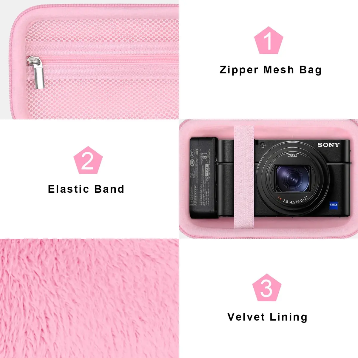 Canboc Pink Carrying Case for Sony RX100 VII/VI/V Camera | Compact & Portable - view 6