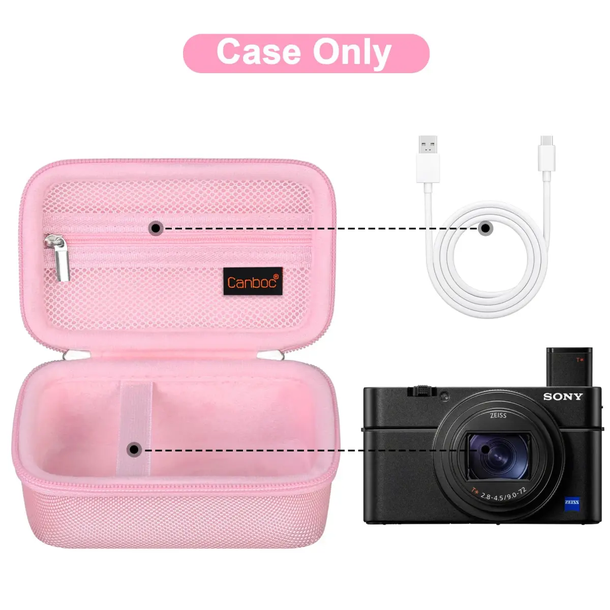 Canboc Pink Carrying Case for Sony RX100 VII/VI/V Camera | Compact & Portable - view 2