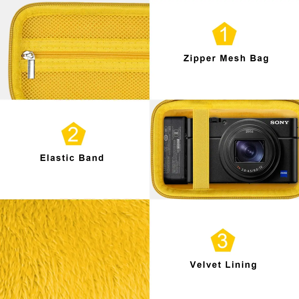 Canboc Yellow Carrying Case for Sony RX100 VII/VI/V Camera | Compact & Portable - view 6