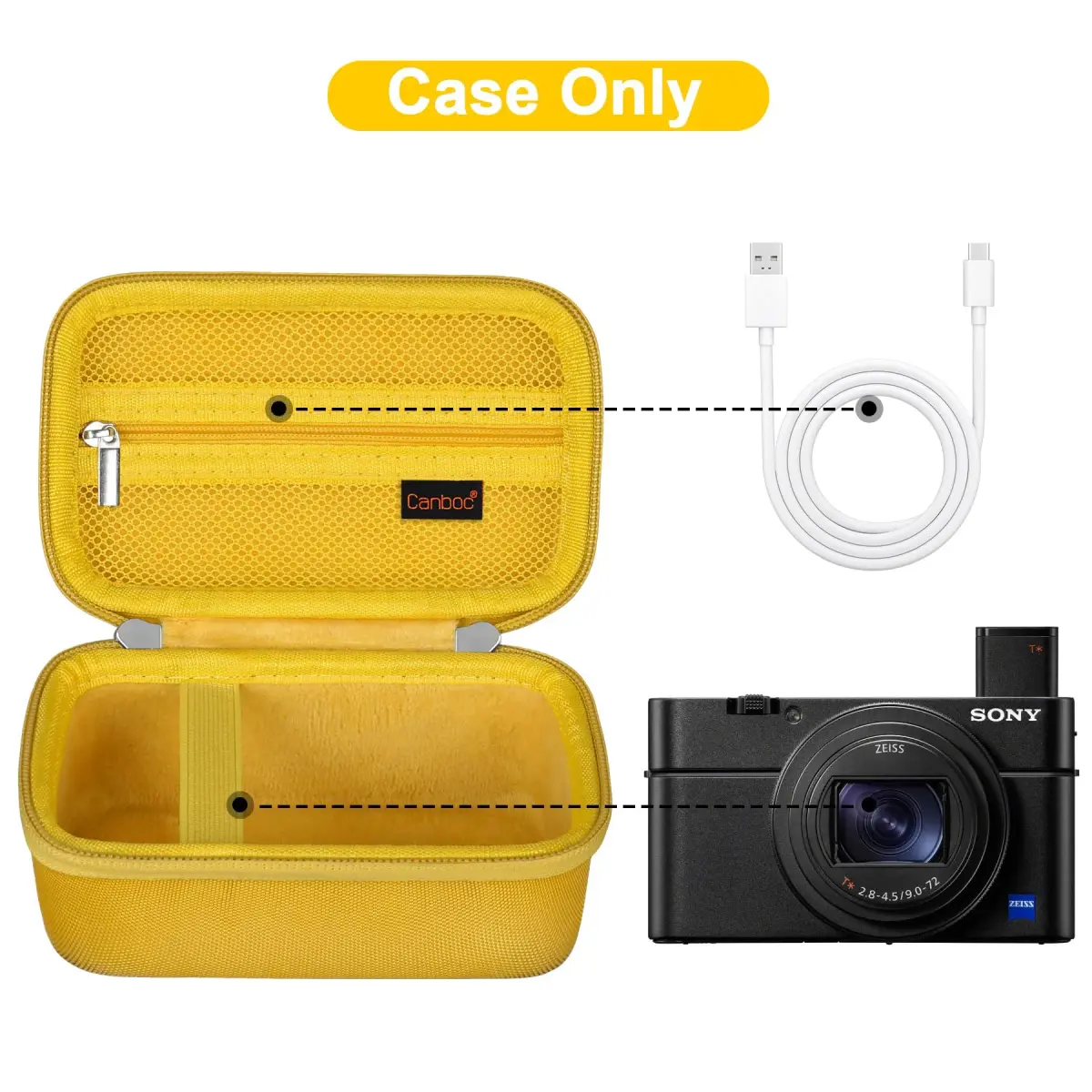 Canboc Yellow Carrying Case for Sony RX100 VII/VI/V Camera | Compact & Portable - view 2