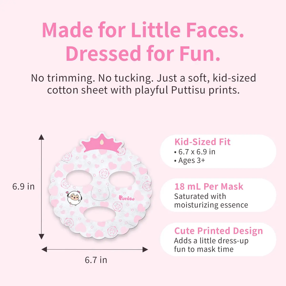 Puttisu Real Fruit Facial Sheet Masks for Kids, Strawberry, 7 Count | Moisturize & Hydrate Skin - view 5