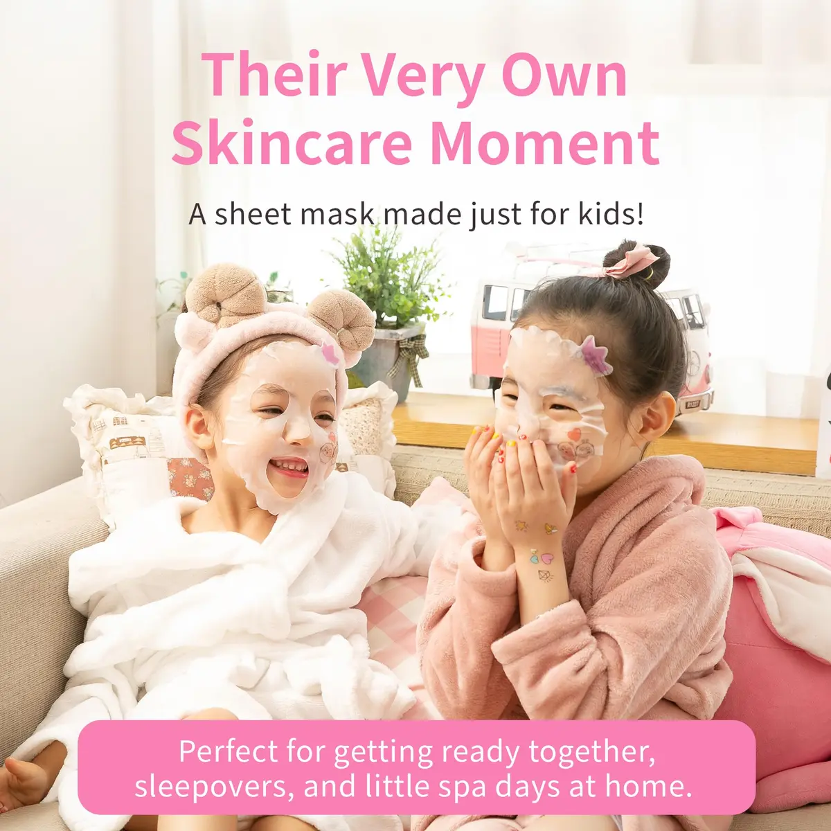 Puttisu Real Fruit Facial Sheet Masks for Kids, Strawberry, 7 Count | Moisturize & Hydrate Skin - view 3