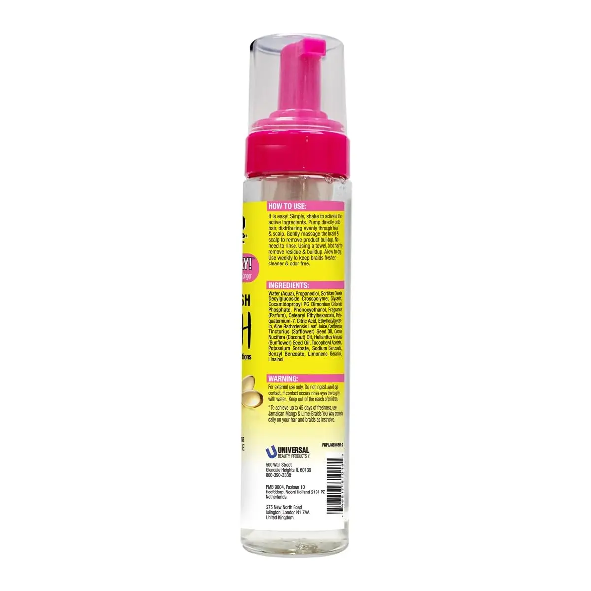Jamaican Mango & Lime Braids Your Way Dry Wash – Gentle Cleansing Foam for Braids, Locs & Twists – No-Rinse Dry Shampoo for Scalp - view 2