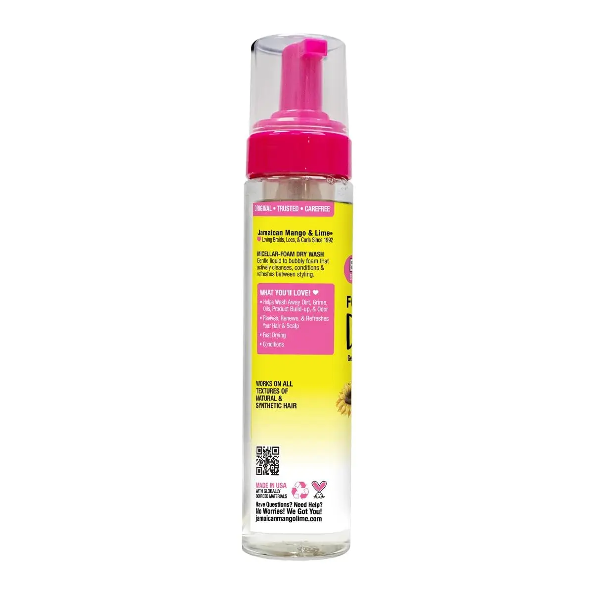 Jamaican Mango & Lime Braids Your Way Dry Wash – Gentle Cleansing Foam for Braids, Locs & Twists – No-Rinse Dry Shampoo for Scalp - view 3