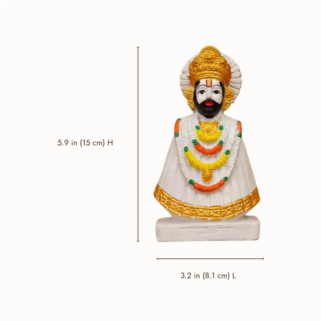 Servdharm Khatu Shyam Statue Resin 14.9cm (5.9") | Authentic Indian Idol for Home Decor, Puja, and Gifting - view 5