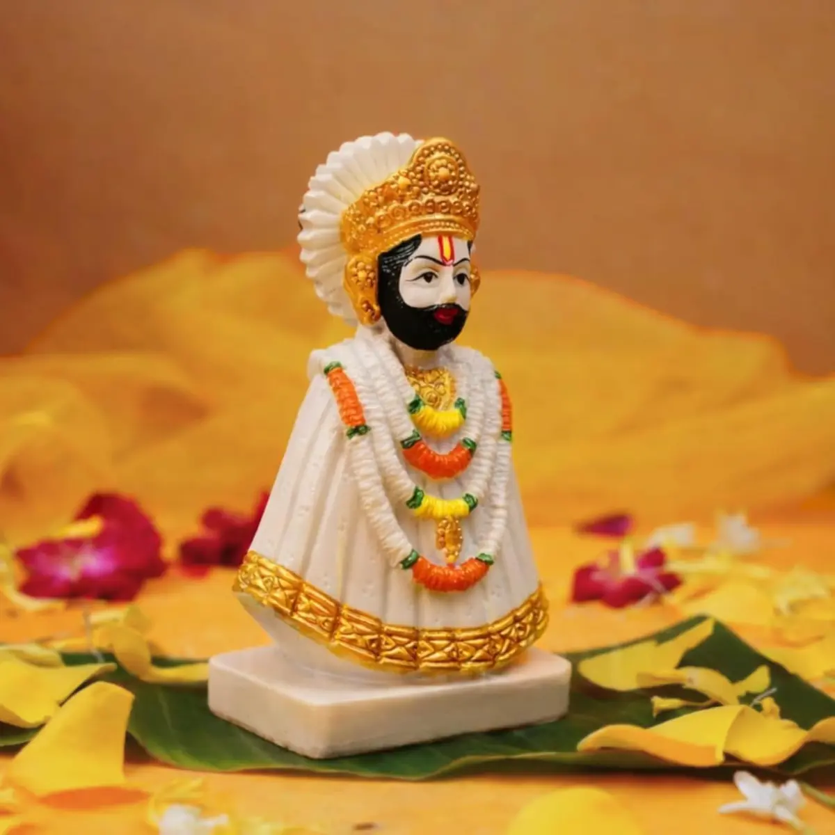 Servdharm Khatu Shyam Statue Resin 14.9cm (5.9") | Authentic Indian Idol for Home Decor, Puja, and Gifting - view 2