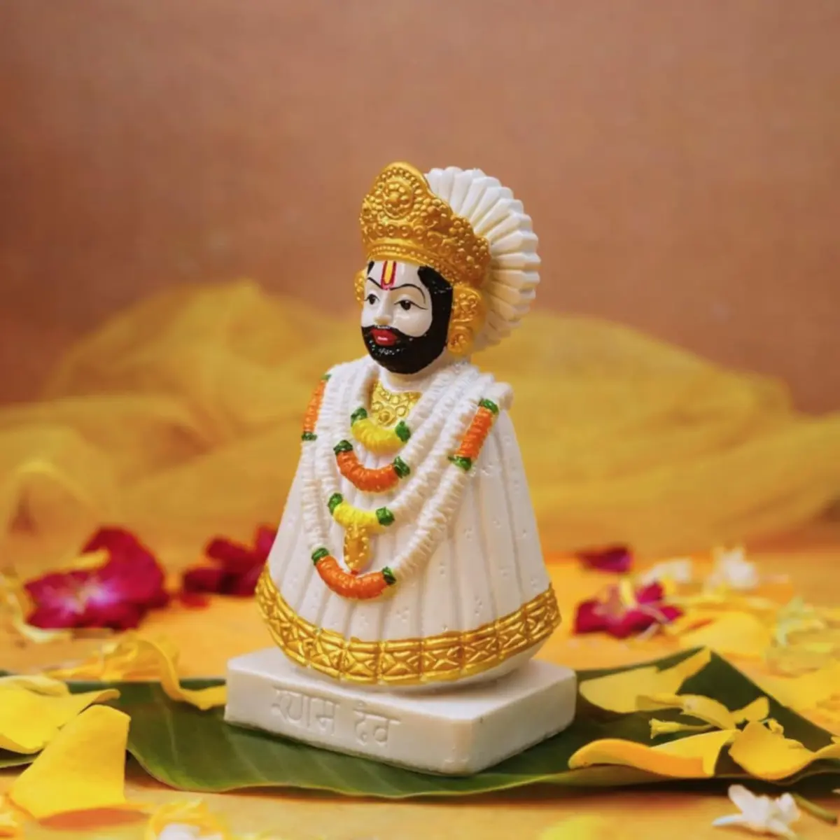 Servdharm Khatu Shyam Statue Resin 14.9cm (5.9") | Authentic Indian Idol for Home Decor, Puja, and Gifting - view 3
