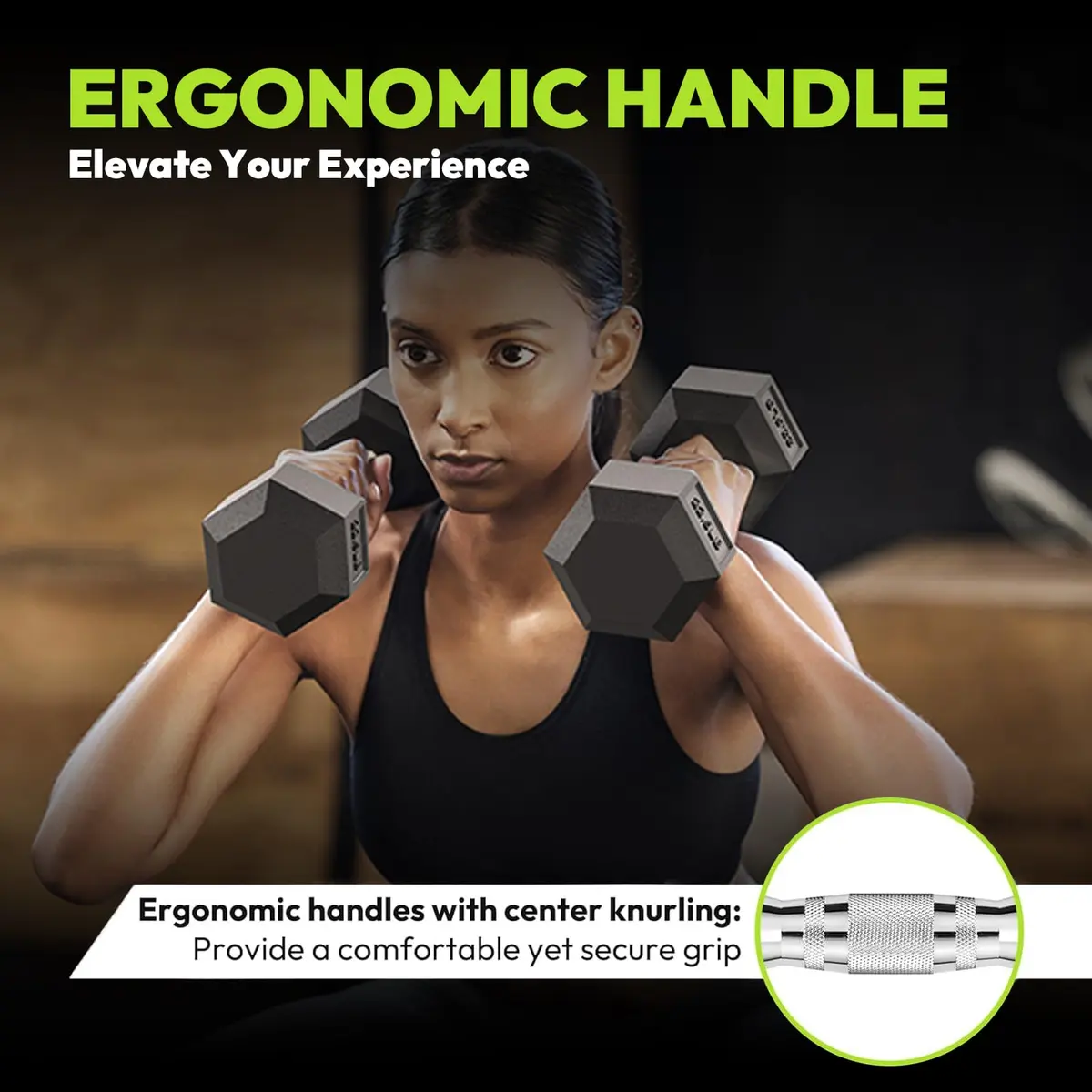 HANDBODE Hex Dumbbell Set of 2, Rubber Encased, 5 lb | Versatile Strength Equipment for Home & Gym - view 3