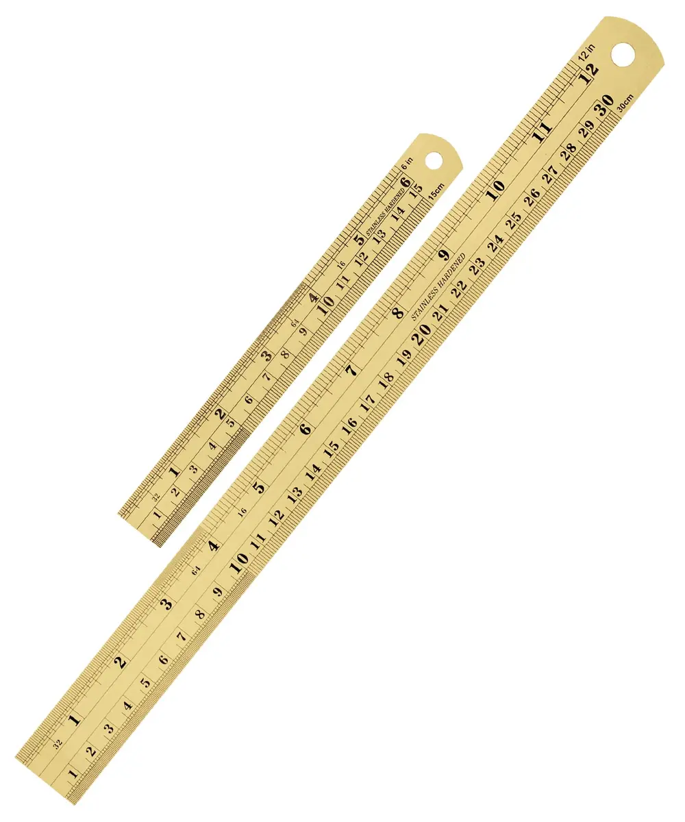 Mr. Pen Metal Straight Edge Ruler, 2 Pack, 6" & 12" | Durable Stainless Steel, Precise Metric & Imperial Measurements - main product image