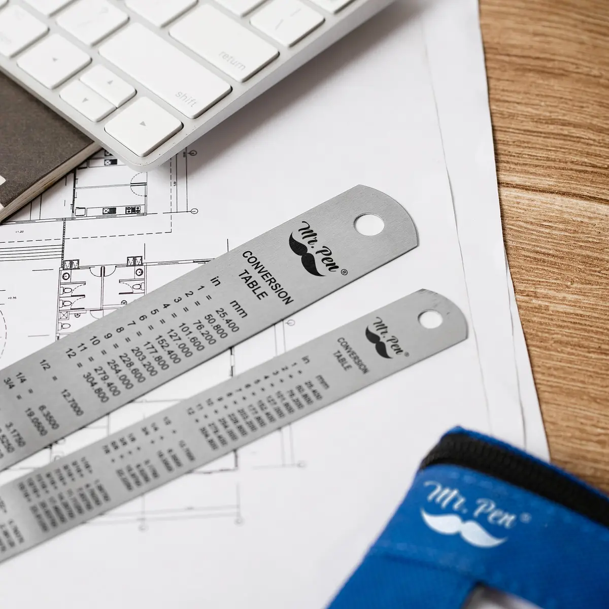 Mr. Pen Metal Straight Edge Ruler, 2 Pack, 6" & 12" | Durable Stainless Steel, Precise Metric & Imperial Measurements - view 7