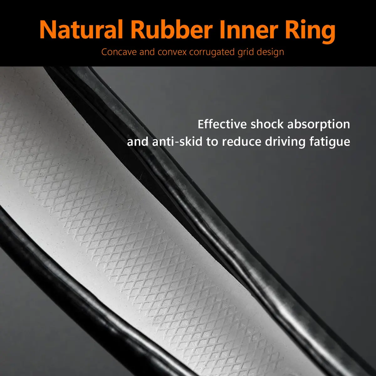 QODOLSI Black D-Shaped Carbon Fiber Leather Steering Wheel Cover | Universal Fit, Breathable, Non-Slip - view 6