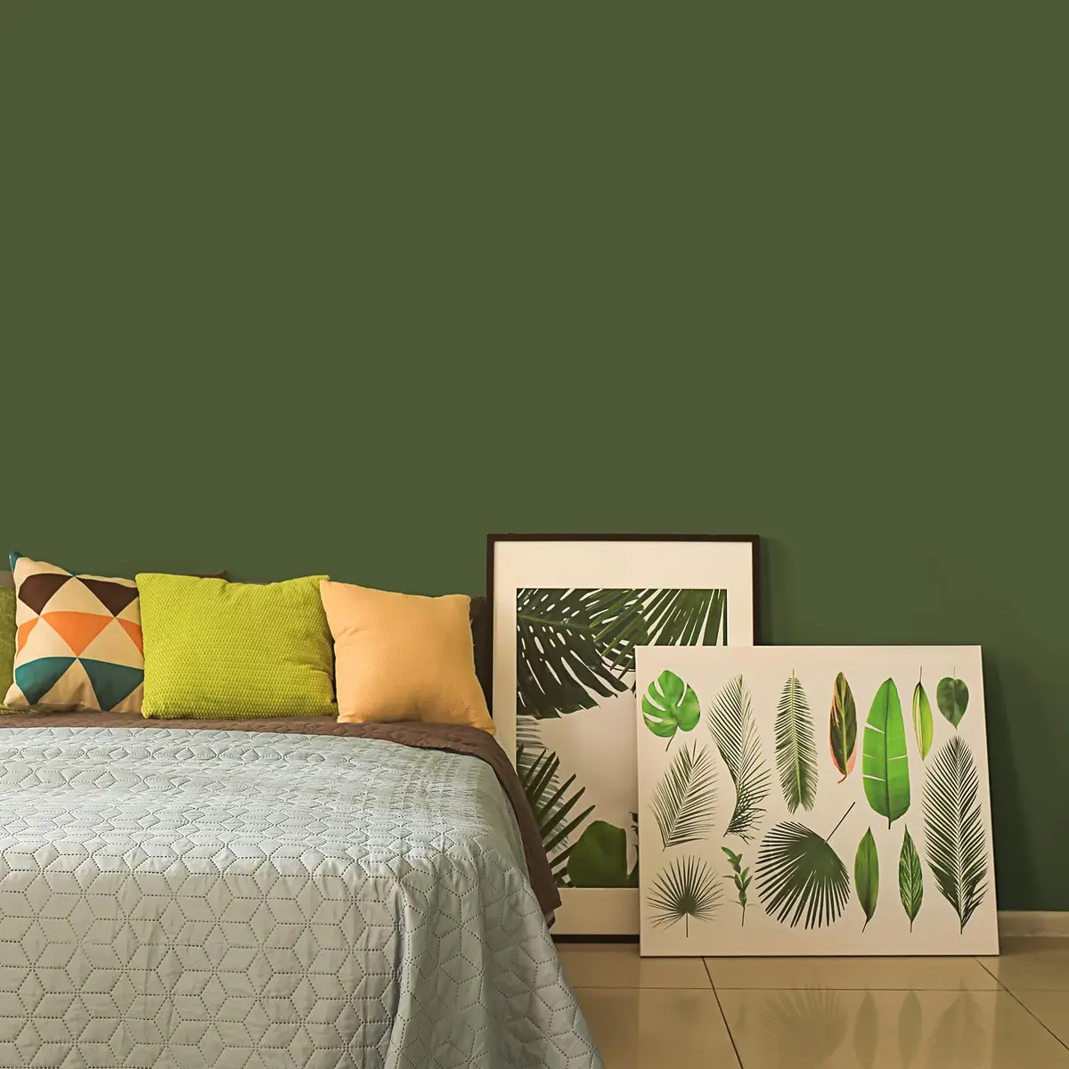CHIHUT Olive Green Peel and Stick Wallpaper 17.7''x100'' | Self-Adhesive Vinyl Film for Cabinets & Walls - view 2