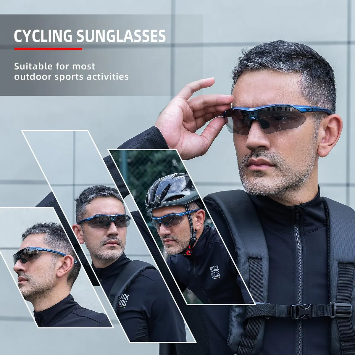 ROCKBROS Photochromic Sports Sunglasses Mens Cycling Pickleball Glasses | UV & Glare Control - view 2