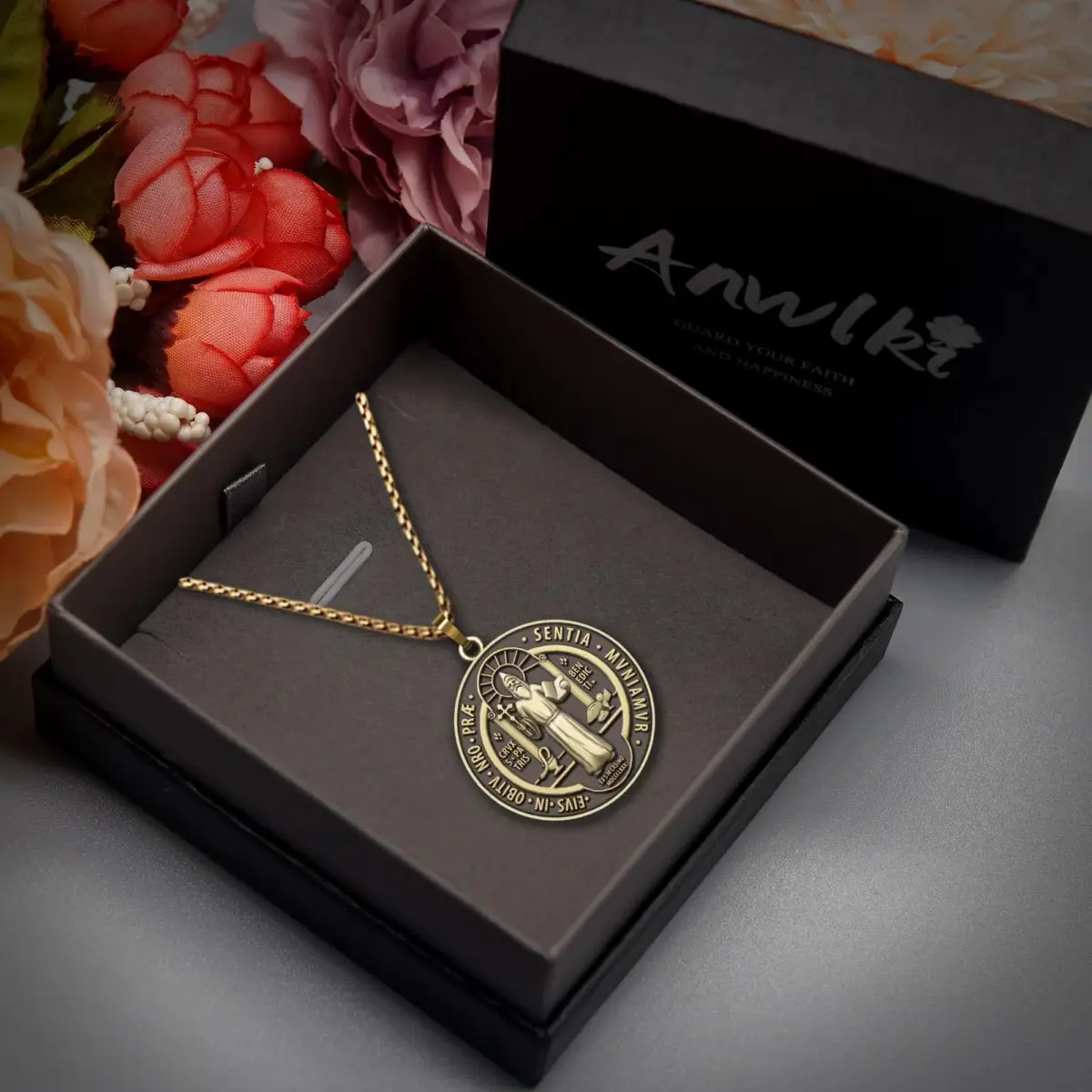 Anwlki St Benedict Necklace Pendant 60cm (23.62in) | Faith & Protection Symbol - view 2